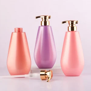 PET 500ml Shampoo Plating Pump Bottle
