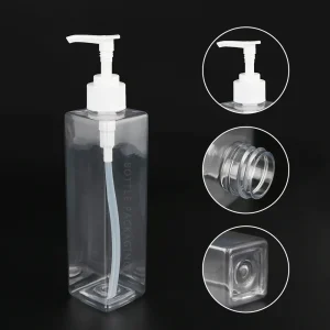 Clear Rectangle Lotion Bottles