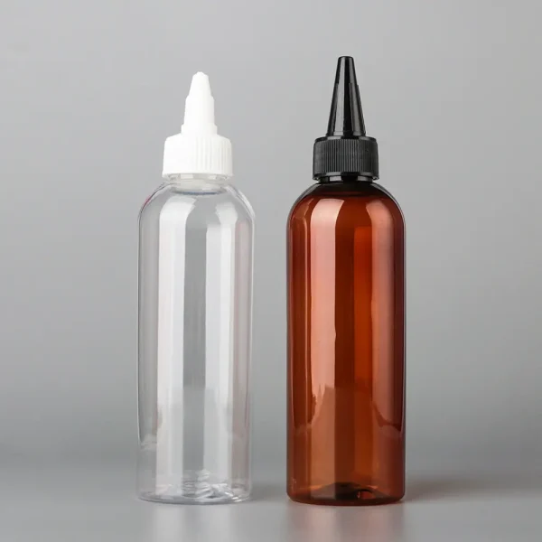 200ml 6oz Brown Cylinder PET Squeeze Bottle